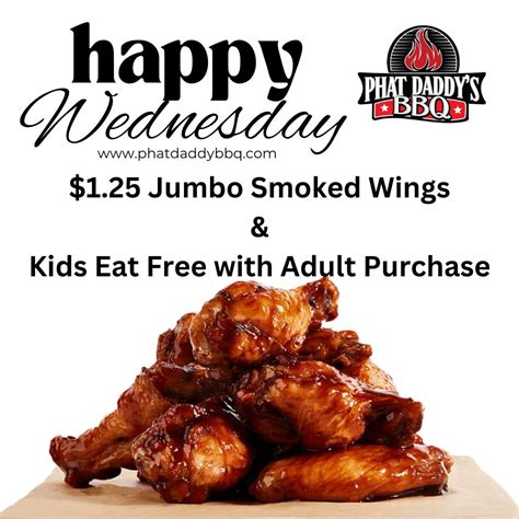 Phat daddy's bbq | 🔥🐔 WING WEDNESDAY & KIDS EAT FREE! 🧒🍽️ Midweek just ...