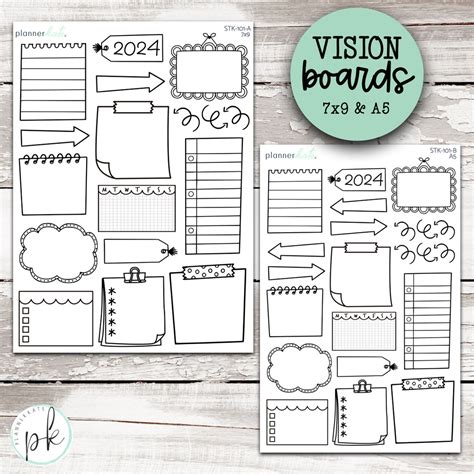 Buy STK-101 2024 VISION BOARD Shell Planner Stickers Online in India - Etsy