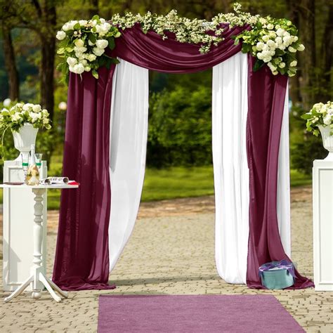 Buy Chiffon Wedding Arch Draping Fabric 2 Panles 6 Yard Chiffon Arch ...