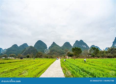 ä¸­å›½å¹¿è¥¿çœ æ¡‚æž—å¸‚çš„å±±å· ä¸Žå†œç”°Mountains and Farmland in Guilin, Guangxi Province ...