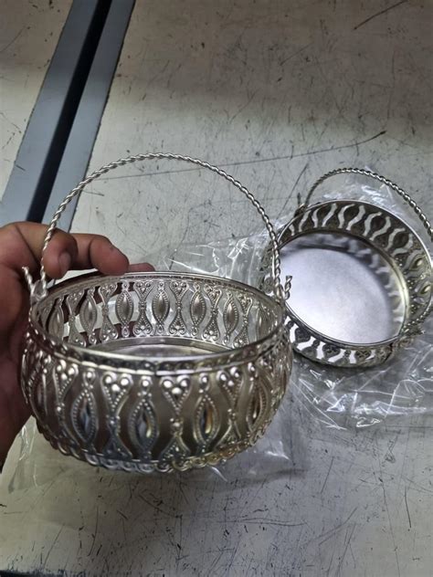 Z R IMPEX® Decorative Serving Platter in Vintage Style, Silver Tone ...
