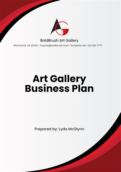 Free Art Gallery Business Plan Template to Edit Online