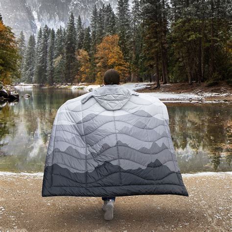 Weatherproof Vintage Outdoor Blanket with Fleece Hood in ...