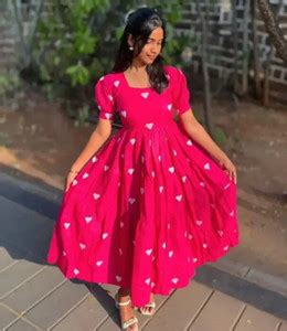 Benicia Fashion Women Ethnic Dress Pink Midi/Calf Length Dress - Buy ...