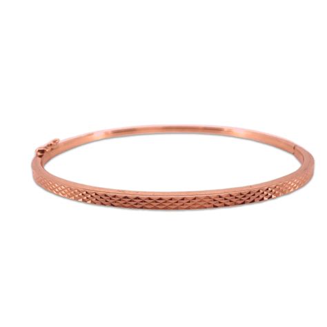 Shimmer Textured Bangle Bracelet |Rose