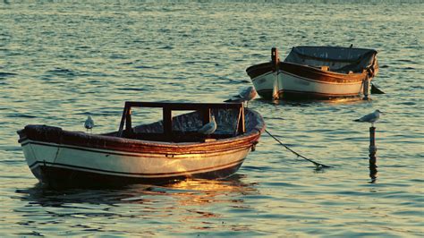 Old Fishing Boat on the Sea Water 14198545 Stock Video at Vecteezy