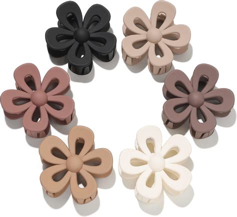 Amazon.com : Flower Hair Claw Clip for Women Girls - Cute Matte Flower ...