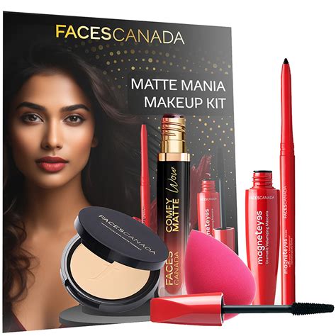 FACES CANADA Matte Mania Makeup Kit - Kajal (0.35g) + Lipstick (3.8ml ...