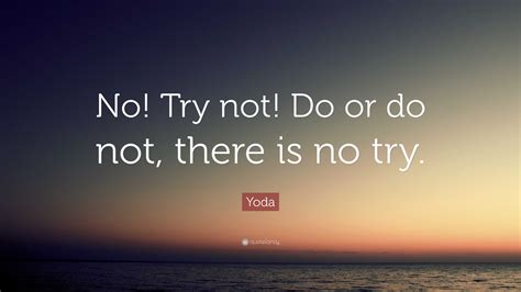 Yoda Quote: “No! Try not! Do or do not, there is no try.”