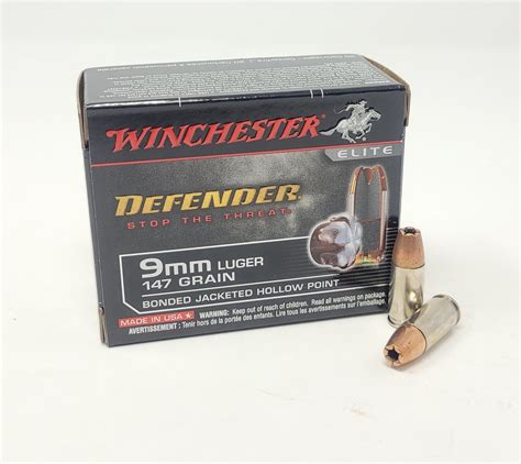 Winchester 9mm Ammunition Ranger One ZRA9B1 147 Grain Bonded Jacketed ...