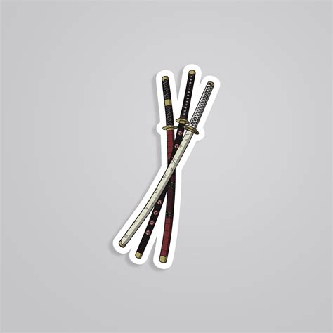 Zoro's 3 Katanas One Piece Anime Stickers - Swordmaster's Legacy in ...