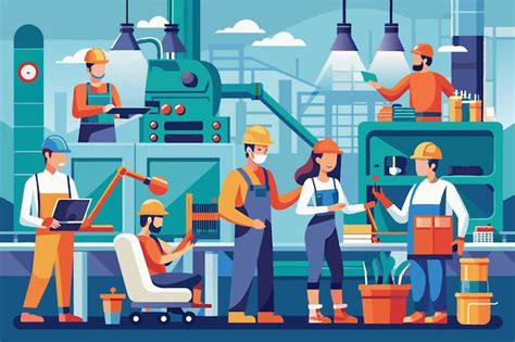 Manufacturing Workers Vector 的图像结果