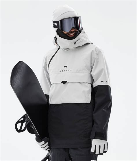 Montec Dune Snowboard Jacket Men Light Grey/Black | Montecwear.com