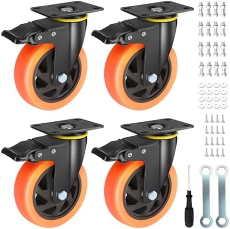 4 Inch Industrial Caster Wheels Heavy Duty Swivel Top Plate Casters ...