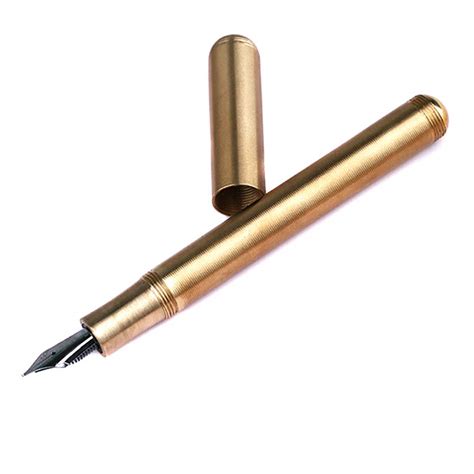 Buy Alexsix Metal Brass Fountain Pen, Bent Nib Fine Nib Threaded ...