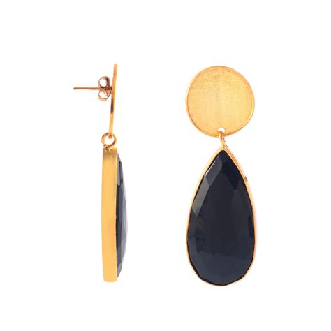 Buy Faceted Black Onyx Earrings, Faceted Turquoise Earring, Long ...