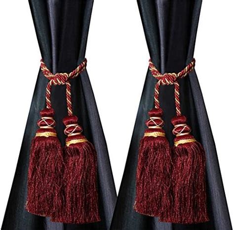 Kuber Industries Polyester 2 Pieces Curtain Tie Back Tassel Set (Grey ...