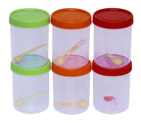 Buy Novicz Plastic Jar Set, 7-Pieces, Assorted color (Container-6PC ...