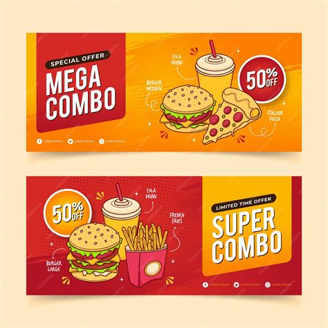 Combo offers - banners | Premium Vector