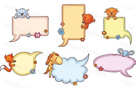 Animal Speech Bubble Clipart - Cute Frames for Kids Crafts - Optimistic ...