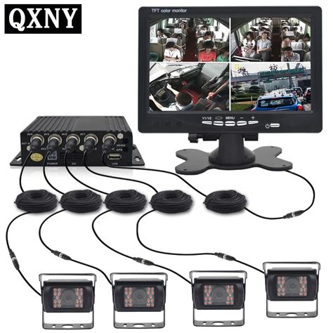 QXNY DC12V 24V 7" LCD 4CH Video input Car Video Monitor For Front Rear ...