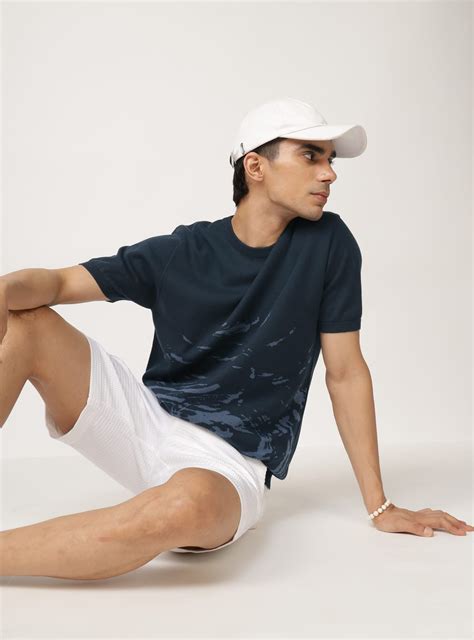 Buy Mirage Ripple Crew | Casual Navy Jacquard Crew for Men Online | Andamen