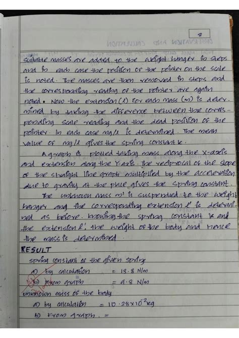 SOLUTION: Spring constant in load extension method experiment with observation calculation and ...