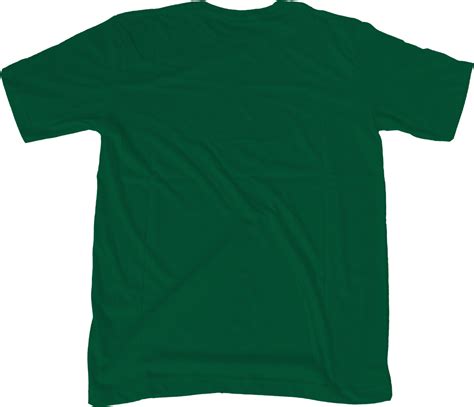 Forest green t shirt mock up transparent background back side view ...