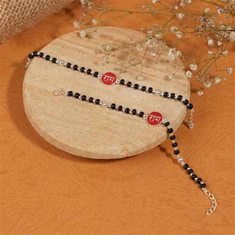 Black Beads Ram Silver Nazariya for Kids – Prinjal Jewels