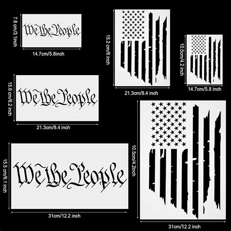 Outus 6 Pieces American Flag Stencils We The People India | Ubuy