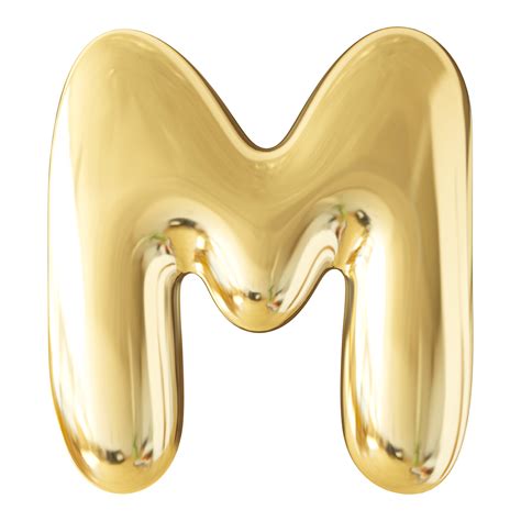Gold 3D Bubble Font Letter M uppercase 47451099 PNG