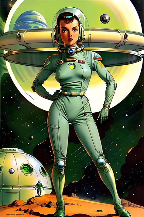 Retro Sci-fi Print: Sci-fi Woman, Sci-fi Print, Retro 50