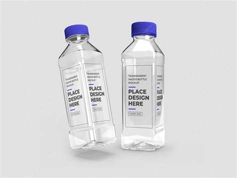 Premium PSD | Realistic transparent plastic bottle mockup