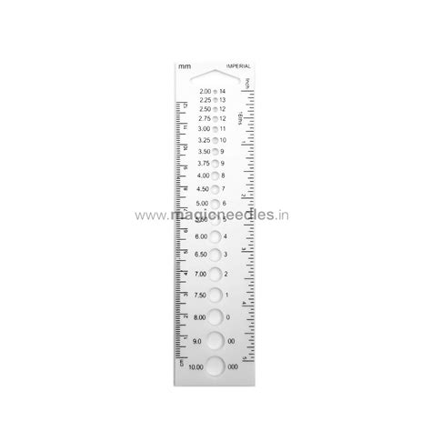 Knitting Gauge - 2 mm to 10 mm