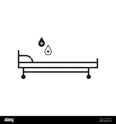 Bed hospital blood icon. Element of blood donation symbol. Vector illustration. EPS 10. Stock ...