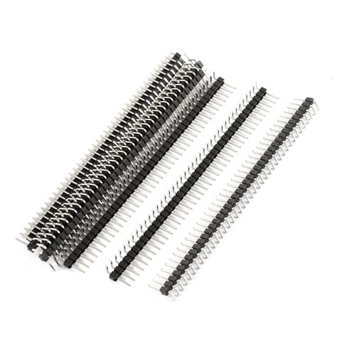 ELECTROPRIME 2.54mm Pitch 40P Male Single Row Right Angle Pin Header ...