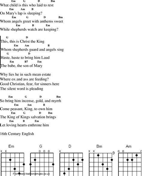 Christian Gospel Worship Song Lyrics with Chords - What Child Is This?