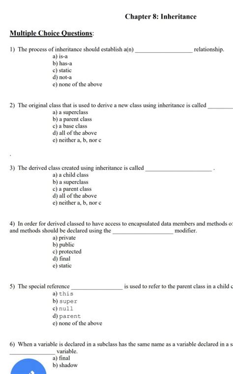 Image result for Inheritance Questions