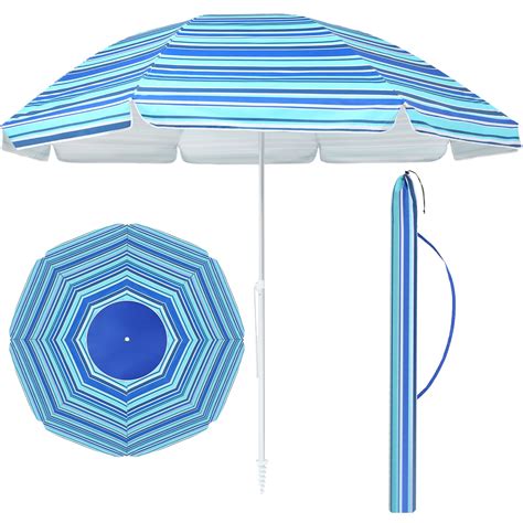 12FT Extra Large Beach Umbrella with Sand Anchor Big Beach Umbrella ...