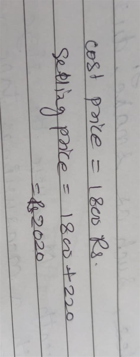 Rohan has a cycle worth rs 1800 and he wants to sale it at a profit of ...