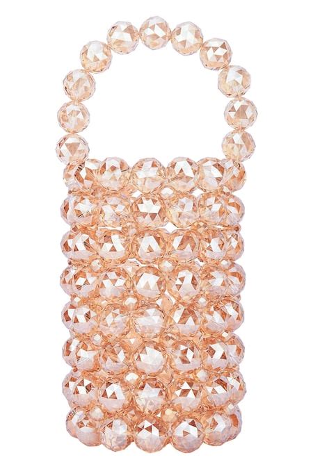 Buy Gold Crystals Embellished Bucket Bag by Bag Head Online at Aza ...
