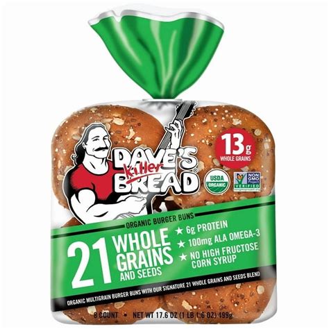 Dave's Killer Bread 21 Whole Grains and Seeds Organic Hamburger Buns 8 ...