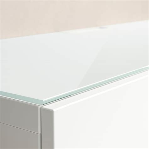 BESTÅ top panel for TV, glass white/light green, 120x40 cm (471/4x153/4 ...