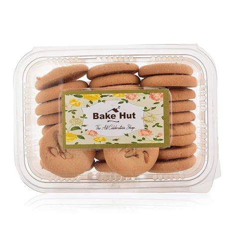 Bake Hut Eggless Almond Flakes Cookies: Snacks| Tea Time Biscuits- 350g ...
