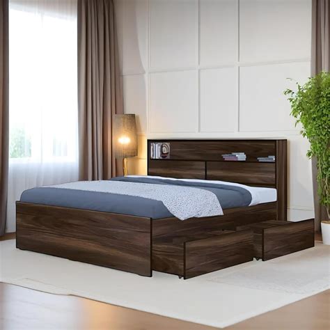 The M M Furniture Store: Queen Size Bed with Right Drawer, Engineered ...