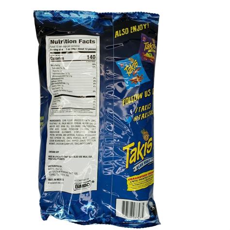 Takis Nutrition Label