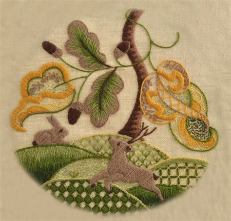 Crewelwork Woodland Animals by Helen Richman - Royal School of Needlework