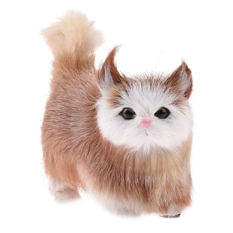 tdbest Lovely Electric Simulation Plush Cat Toys Stuffed Doll with ...
