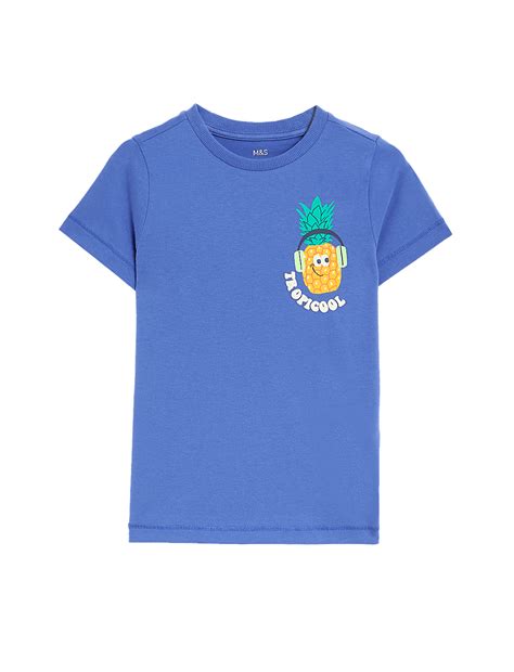 Buy Pure Cotton Pineapple T-Shirt at Marks & Spencer