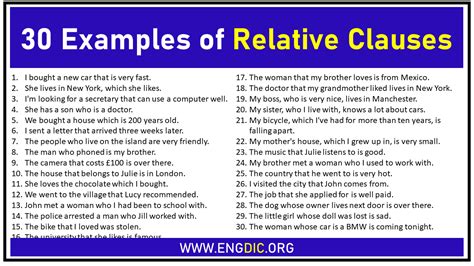 Relative Clause Examples 的图像结果